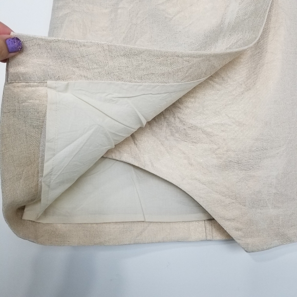 J. Crew Crossover Wrap Metallic Linen Skirt 2 - Picture 5 of 7